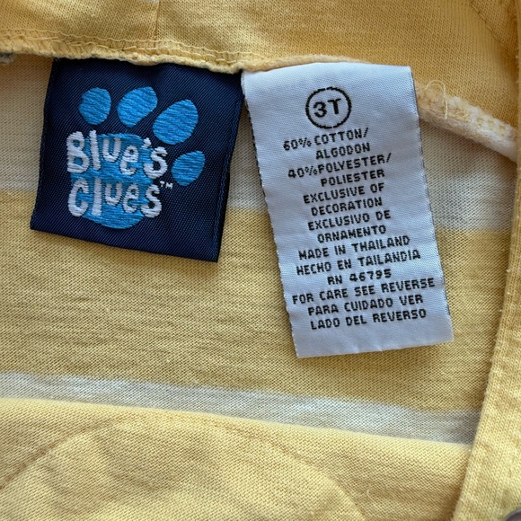 Vintage Y2K Blue’s Clues Embroidered Yellow Stripe Dress Skirtall size 3T - Picture 8 of 9